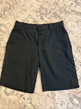 Nike Men's Black Flat-Front Athletic Shorts